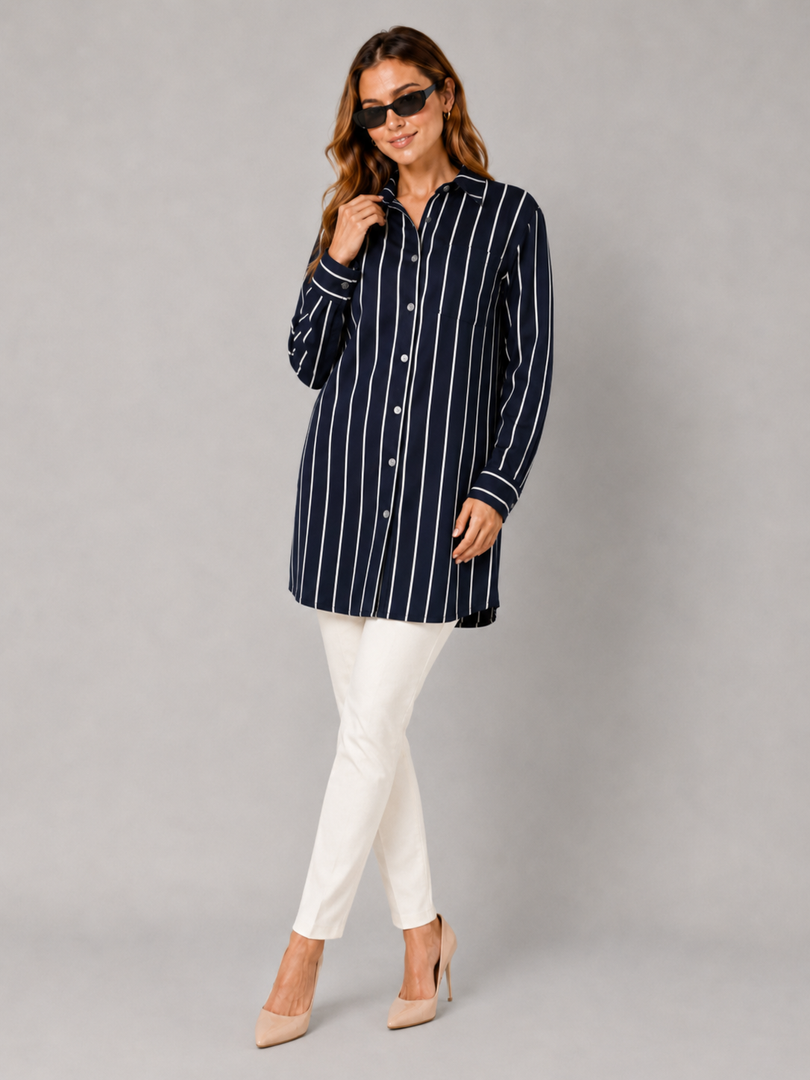 Draped Tunic Casual Shirt