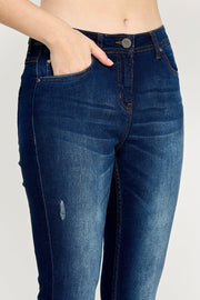 Betty Dark Blue Denim Jeans - Ladies Trousers - UrbanKoach
