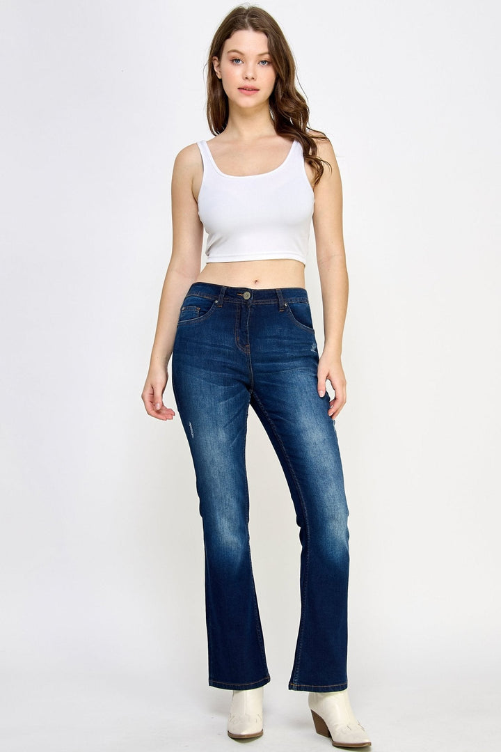Betty Dark Blue Denim Jeans - Ladies Trousers - UrbanKoach