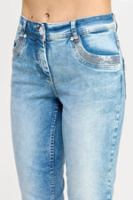 Load image into Gallery viewer, Luxe Crop Denim Jeans - Ladies Trousers - UrbanKoach
