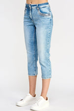 Load image into Gallery viewer, Luxe Crop Denim Jeans - Ladies Trousers - UrbanKoach
