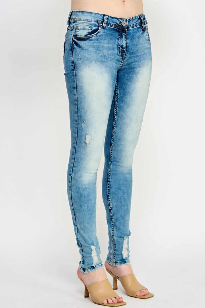 Mid - Blue Denim Jeans - Ladies Trousers - UrbanKoach