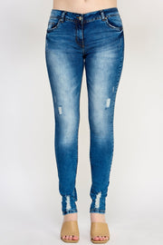 Ripped Straight Fit Denim Jeans - Ladies Trousers - UrbanKoach