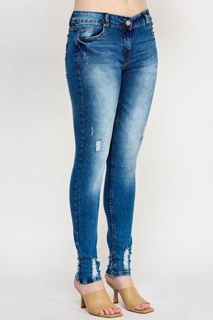 Ripped Straight Fit Denim Jeans - Ladies Trousers - UrbanKoach