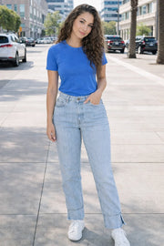 Slant Line Denim Jeans